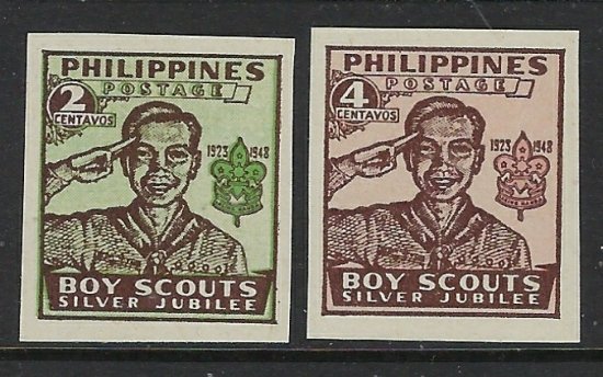 Philippines 528-29 MNH 1948 Boy Scouts (fe3126)