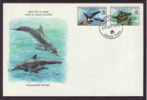 Turks and Caicos Birds,Turtle 1979 U/A FDC BIN