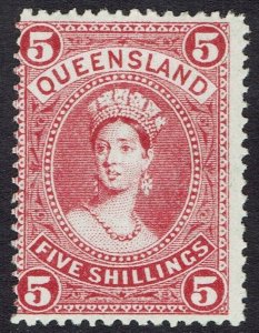 QUEENSLAND 1907 QV CHALON 5/- WMK CROWN/A SIDEWAYS