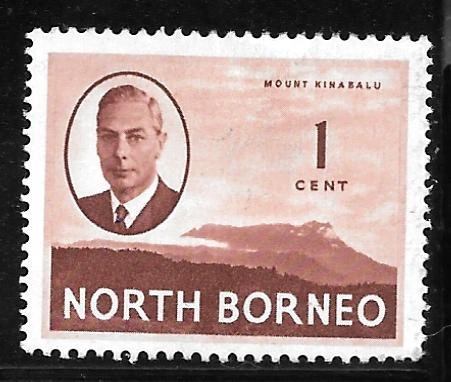 North Borneo 244: 1c Mount Kinabalu, MH, F-VF