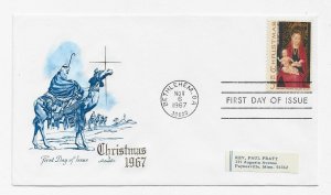 US 1336 (Me-5) 5c Christmas Madonna single on FDC Artmaster Cachet ECV $6.00