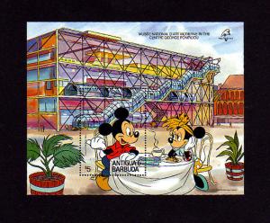 ANTIGUA - 1989 - DISNEY - MICKEY - MINNIE - PHILEX - MUSEUM - MINT S/SHEET!