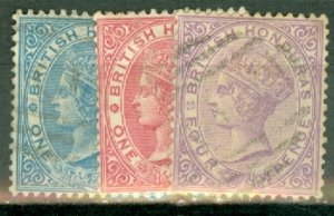 JS: British Honduras 13, 15 used; 14 mint CV $55.75