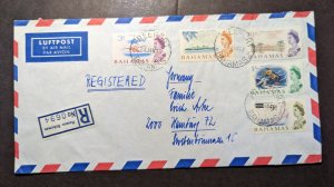 1968 Registered Bahamas Airmail Cover Freeport to Hamburg Germany