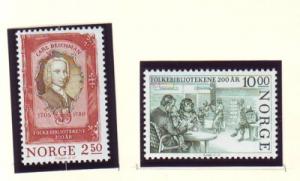 Norway Sc 867-8 1985 Public Libraries stamp set mint NH