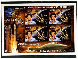 Somalia 2001 French Aerospace Technology Halley's Comet Imperforated mnh.vf