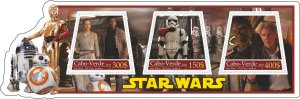 Stamps.Cinema.Star Wars 1+1 sheets perf 2021 year Cabo Verde