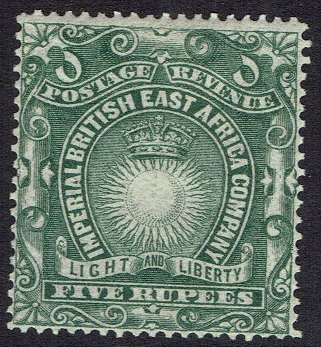 BRITISH EAST AFRICA 1890 LIGHT AND LIBERTY 5R 