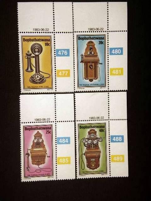 BOPHUTHATSWANA, 1983, Complete set. MNH,History of the Telephone (3rd series).