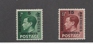 Great Britain (Morocco), 437-38, Surcharged Singles, MNH