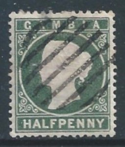 Gambia #12a Used 1/2p Queen Victoria - Wmk. 2 Sdwys. - Deep Green