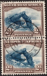 1937 South West Africa - Sc# 111 bilingual 2d pair - CDS cancel - Used Cv$9