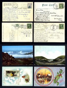 Lot of 4 used Picture Post Cards from various States and locations - Lot # 9
