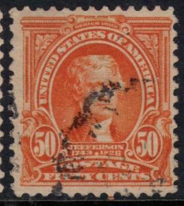 U.S. Scott #310 50-Cent Jefferson Stamp - Used Single
