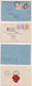 URUGUAY 1922-23 Sc 243 & 247 PAIR ON TWO COVERS TO SWITZERLAND ONE REGISTERED 