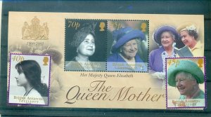 Br. Antarctic Terr. - Sc# 312-4. 2002 Death of Queen Mother. MNH. $18.75.