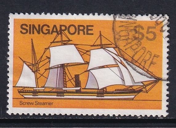 Singapore #347  used 1980  ships  $5