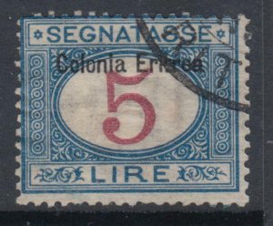 Italy Eritrea  Sassone Tax n.10  cv 660$  used SIGNED