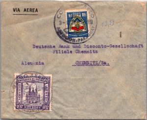 SCHALLSTAMPS PARAGUAY 1937 POSTAL HISTORY AIRMAIL ZEPPELIN COVER ADDR GERMANY