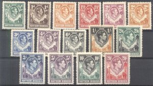 Nothern RHODESIA 1938 SG 25, 27, 29, 30, 31, 33, 34, 36, 38 and 40-45 MOUNDED Mi