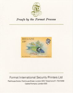 BELIZE 1984 MARINE LIFE imperf on FORMAT INT PROOF CARD