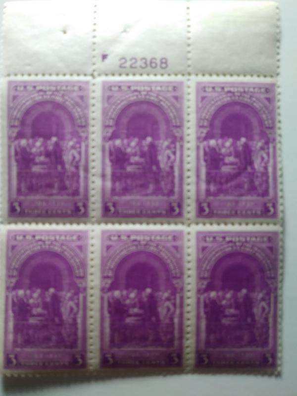 SCOTT # 854 PLATE BLOCK OF 6 MINT NEVER HINGED GEM WASHINGTON INAUGURATION ISSUE