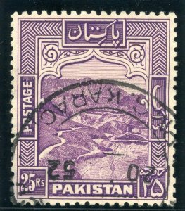 Pakistan 1954 KGVI 25r violet (p12) very fine used. SG 43a. Sc 43b.