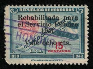 1939, Airmail - Seal & Flag, Honduras 15c, Oficial (RT-238)