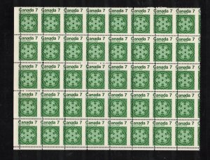 Canada #555 Very Fine Never Hinged Dramatic Misperf Sheet Of Forty 