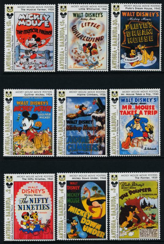 Antigua 1721-9 MNH Disney, Movie Posters, Music