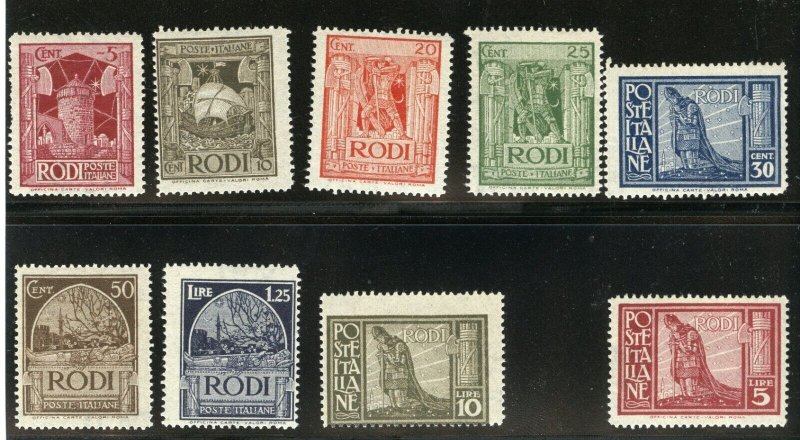 ITALIAN RHODES  SCOTT  #15/23 F/VF  MINT NEVER  HINGED--SCOTT $1145.00