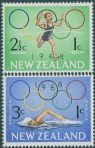 New Zealand 1968 SG887-888 Olympics health set MLH