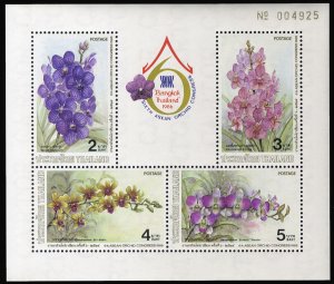 Thailand #1160a, 1986 Orchid souvenir sheet, never hinged