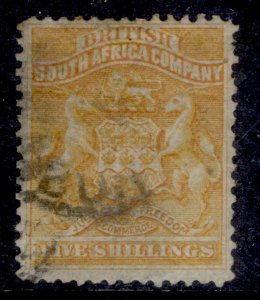 RHODESIA QV SG8, 5s orange yellow, USED. Cat £65.