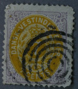 Danish West Indies #9 Used VG Normal Frame Lilac Orange Color