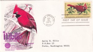 1972, Wildlife Conservation-Cardinal, Fleetwood, FDC (E12591)