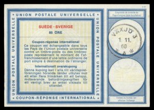 Sweden Vaxjo International Reply Coupon IRC Post Office USED G99030