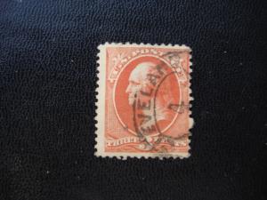 1887  SCOTT # 214  3c  USED  F/VF  SCV.$ 62.50