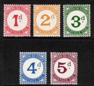 TRISTAN DA CUNHA 1957 Postage Dues; Scott J1-5, SG D1-5; MNH