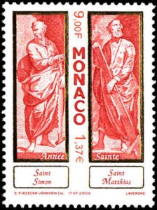 Monaco #2149-2154, Complete Set(6), 2000, Religion, Never Hinged