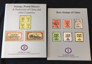 CHINA Rare Stamps Banknotes 2013 Illustrated Auction Catalogues x 2(1.4kg)DW918