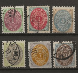 Danish West Indies 6//19 Used VF 1874-1901 SCV $221.50 (jr)