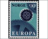 Norway NK 590   C.E.P.T.- Radar Grey blue,Dark violet blue 90 Øre