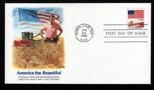 U.S. 1981 FDC 18 Cent Flag Stamp!