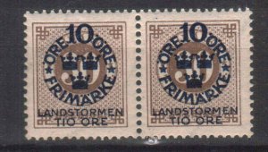 SWEDEN STAMPS. 1918, Sc.#B9, PAIR MNH