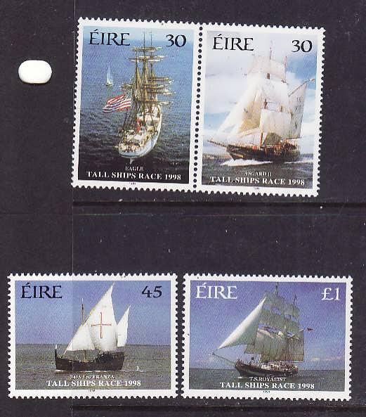 Ireland-Sc#1141-4-unused NH set-Tall Ships Race-1998-