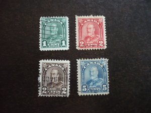 Stamps - Canada - Scott# 163,165,166,170 - Used Part Set of 4 Stamps