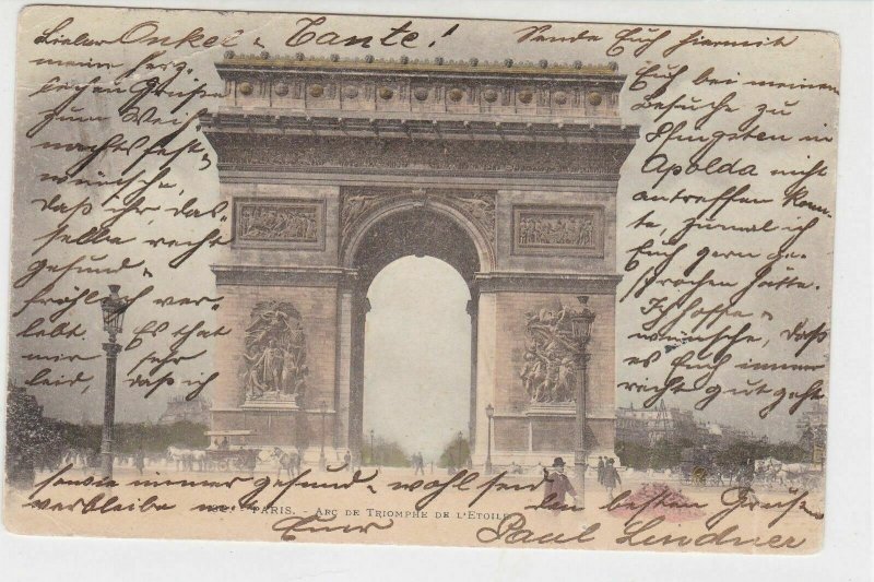 France 1901 Paris Arc de Triomphe Picture Stamps Card to Apolda Ref 31476 