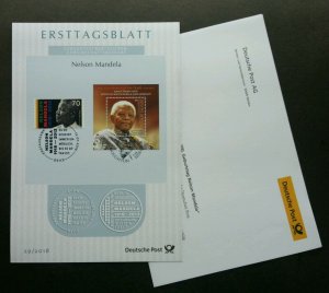 *FREE SHIP Germany South Africa Joint Issue Nelson Mandela 2018 (FDC) *dual PMK