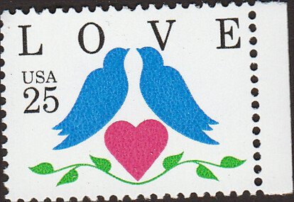 # 2440 MINT NEVER HINGED ( MNH ) LOVE STAMP 2 DOVES    